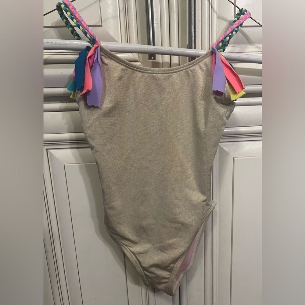Beach Lingo L123532 Tied Up Braid Fringe One-Piece Swimsuit Girl's Size 6-7